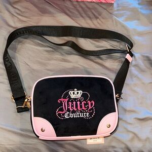 Juicy Couture navy and Pink Crossbody Bag with black strap